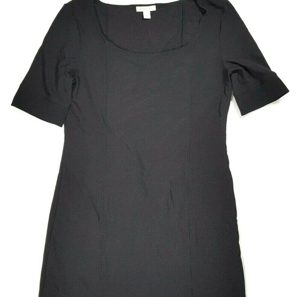 BOSTON PROPER Black Stretchy A Line Dress